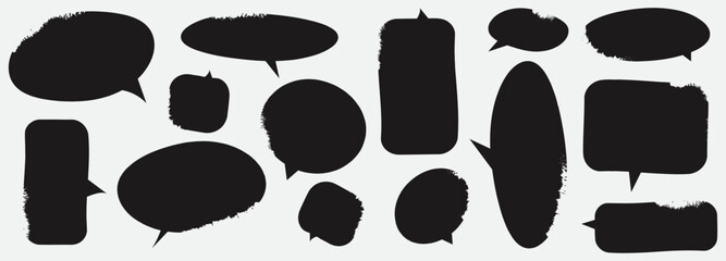 Abstract school sticker for collage or note. Speech bubbles. Png emotional message. Vector illustration.black collage elements for collage. Vector contemporary illustration.