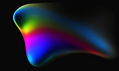 abstract hologram shapes on black background