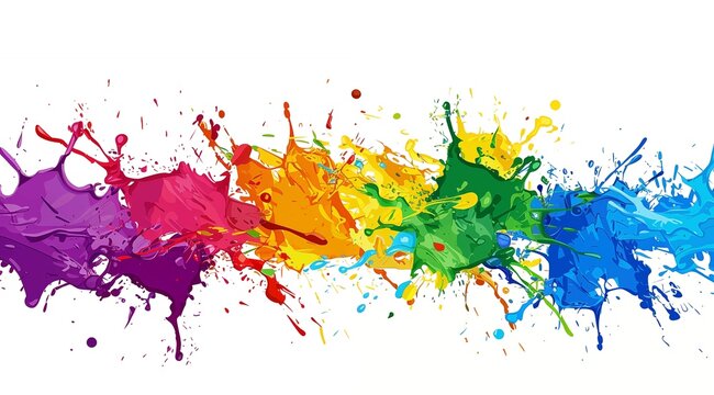 Colorful paint splashes background vector illustration, a colorful splash of color with artistic brush strokes.