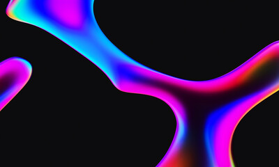 abstract hologram shapes on black background