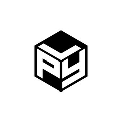 PYL letter logo design with white background in illustrator, cube logo, vector logo, modern alphabet font overlap style. calligraphy designs for logo, Poster, Invitation, etc.