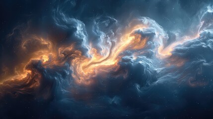 Abstract Nebula Cloud Patterns: Harmonious Swirls in Isolation, Generated by AI - obrazy, fototapety, plakaty
