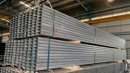 Light mouth steel channel or C channel steel for construction materials. C-shaped steel structure....