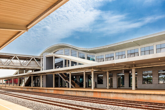 Obafemi Awolowo Station is a railway station in Akinyele, Ibadan,Oyo State. One of the main stations on the new Lagos - Ibadan train service. Shot on 10 March 2024.