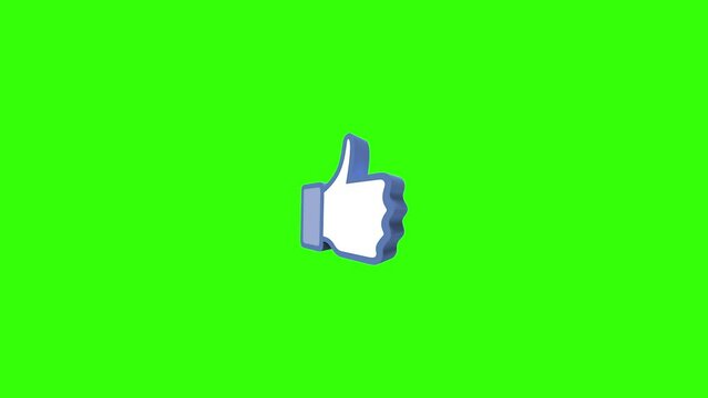 thumbs up animation with a green screen background