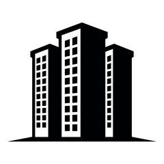 vector apartment building icon on white background