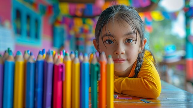 Capturing the curiosity in their eyes, the close-up reveals children immersed in the joy of learning, symbolizing the endless potential of education in shaping our future.
