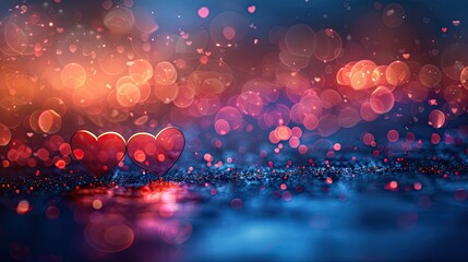 Heartfelt Love: A Romantic Valentine's Day Background  - obrazy, fototapety, plakaty