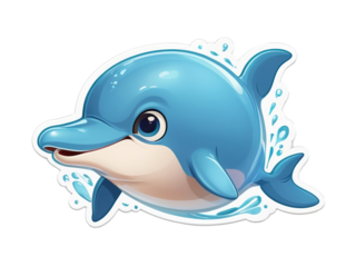 illustration of Cute cartoon dolphin. isolated transformer