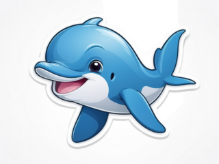 Illustration of a Cute Blue Whale Mascot on a  isolated transformer