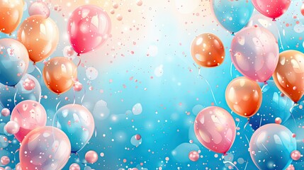 Joyful Celebration: Colorful Balloon Party Background for Festive Events and Happy Occasions