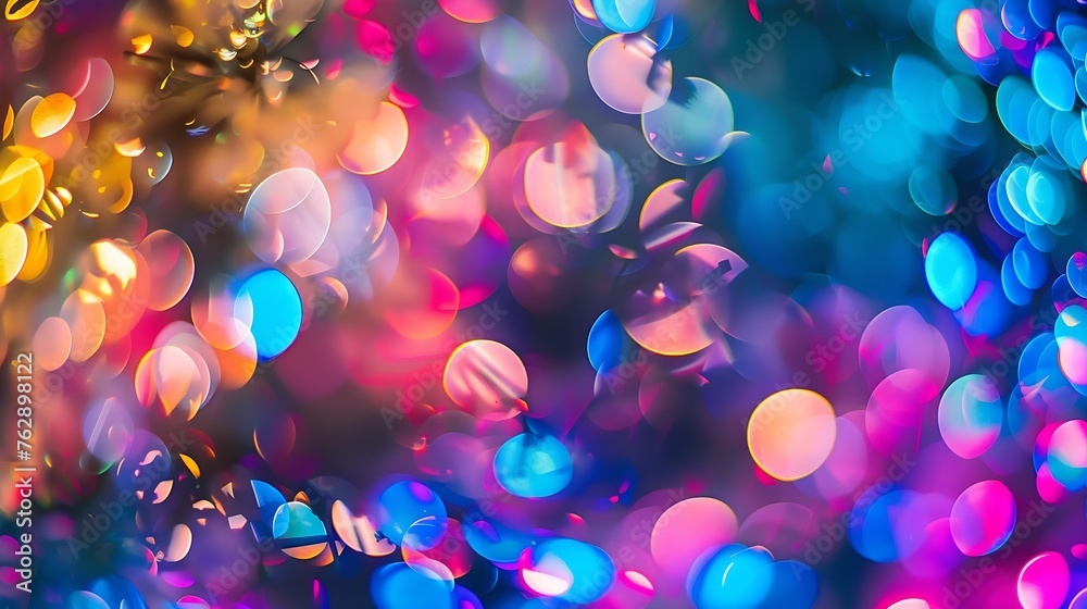 Poster Light colorful background beautiful bokeh : Generative AI