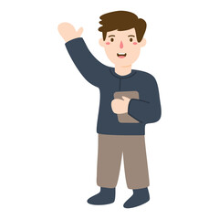 Muslim Boy Kids Hold Alquran or Book