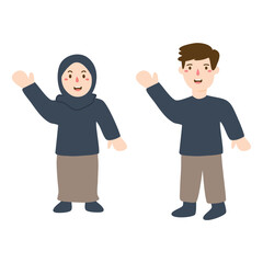 Muslim people in different actions