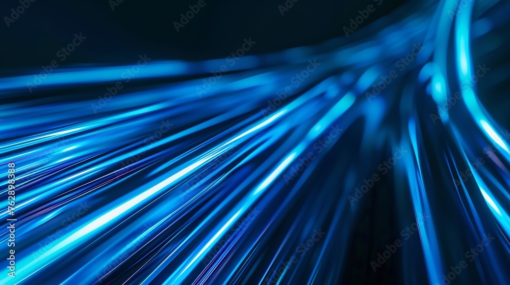 Poster blur luminous rays glowing neon banner cyber flare defocused ultraviolet navy blue color light lines
