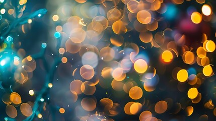 Holiday fireworks bokeh blur Salute with blurred bokeh : Generative AI