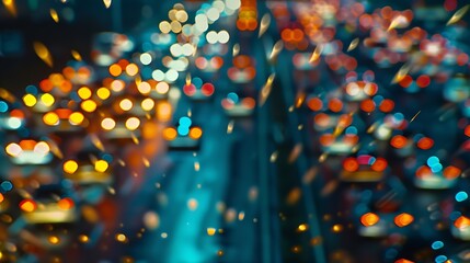 Abstract image of night traffic in the city : Generative AI
