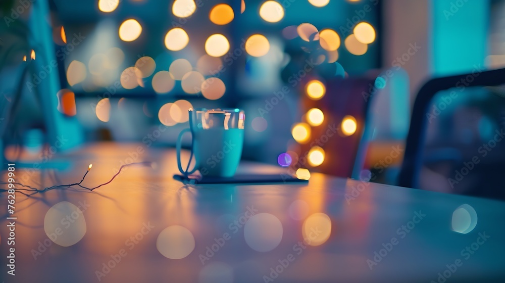 Aufkleber business office without people with blurred bokeh background : generative ai