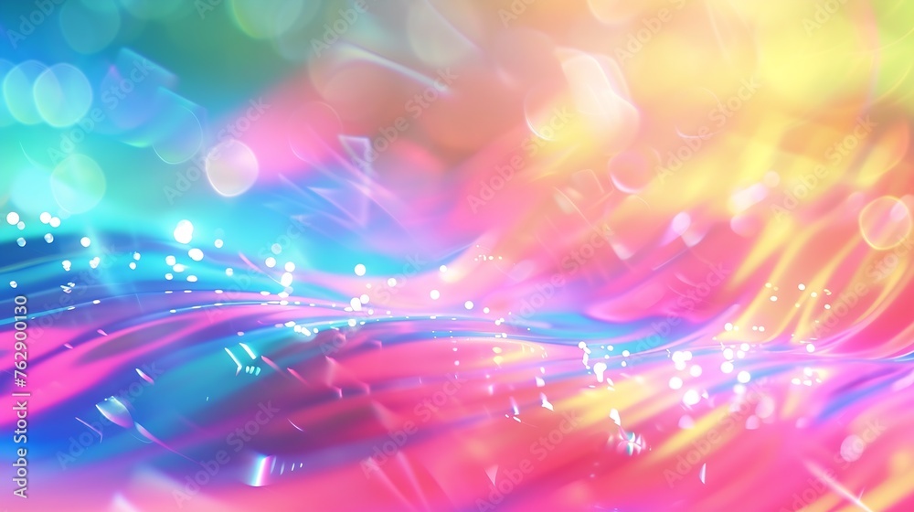 Poster holographic neon background colorful psychedelic abstract pastel color waves for background : genera