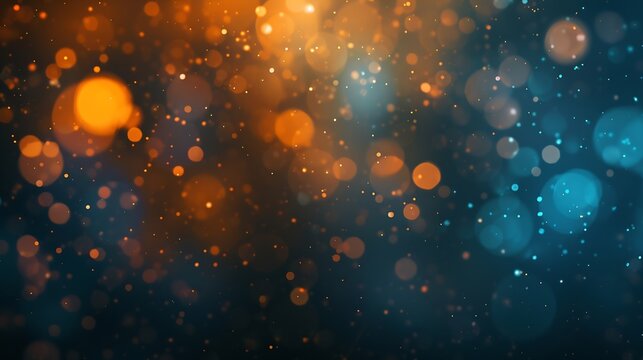 Abstract blurred background dark soft orange and blue spots Background for design : Generative AI