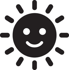 Radiant Positivity: The Smiling Sun Emoji Vector