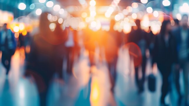 blurred business people crowd at a trade fair : Generative AI