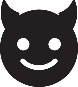 Mischievous Glee:  Devil Emoji Vector