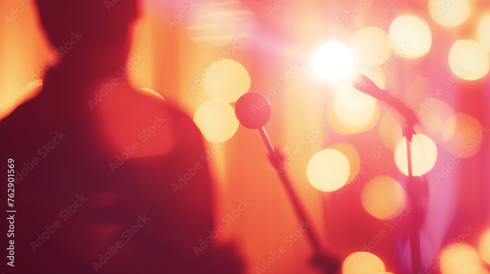 Aufkleber abstract blurred people in press conference event business concept : generative ai