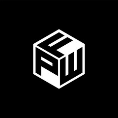 PWF letter logo design in illustration. Vector logo, calligraphy designs for logo, Poster, Invitation, etc.