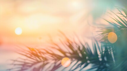 Blur pastels gradient sunset background on soft nature sunrise peaceful morning beach outdoor heavenly mind view at a resort deck touching sunshine sky summer clouds : Generative AI
