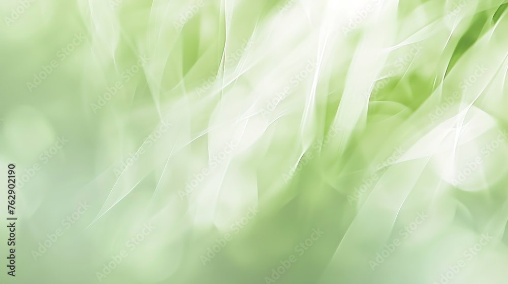 Wall mural blur white green abstract background from kitchen window panoramic banner : generative ai