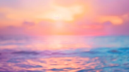 Naklejka na ściany i meble Summer holiday concept Abstract blur beach sunset texture background : Generative AI