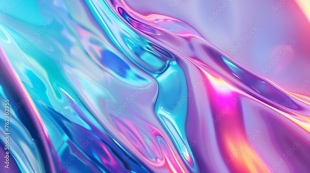 Poster holographic neon background colorful psychedelic abstract pastel color waves for background : genera