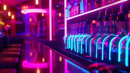 bar in the night club neon light : Generative AI