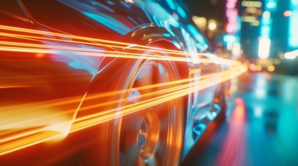 The car light trails in the city : Generative AI