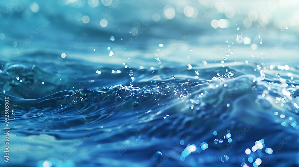 Fototapete bluewater waves on the surface ripples blurred defocus blurred transparent blue colored clear calm w