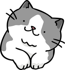 Cute Cartoon Cat Head Character