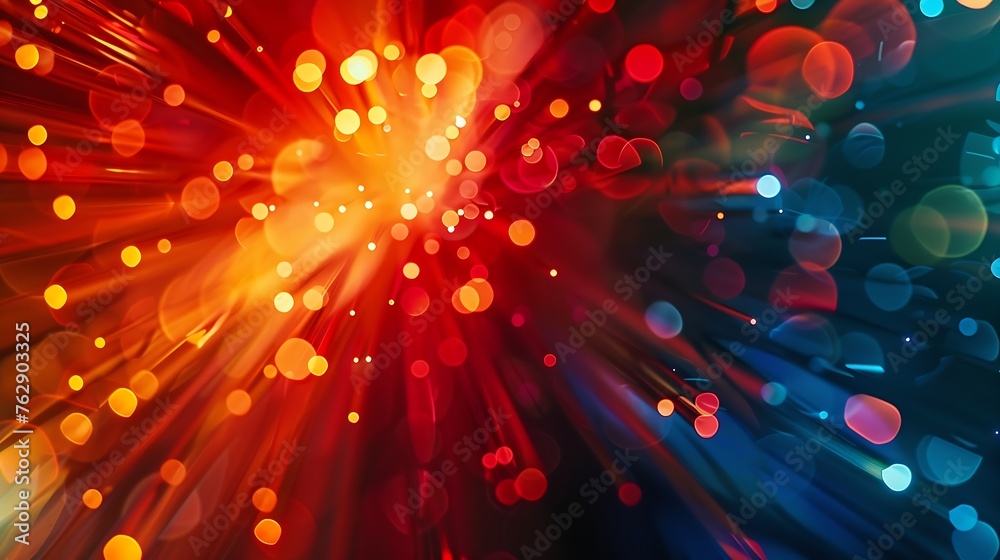 Poster abstract background of fiber technology lights : generative ai
