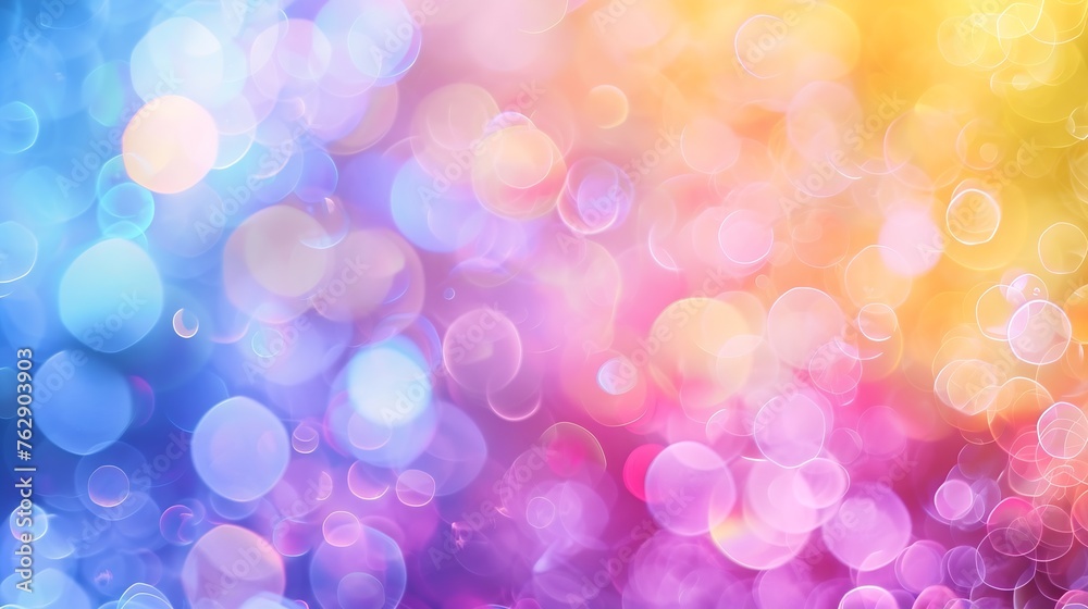 Poster Light colorful background beautiful bokeh : Generative AI