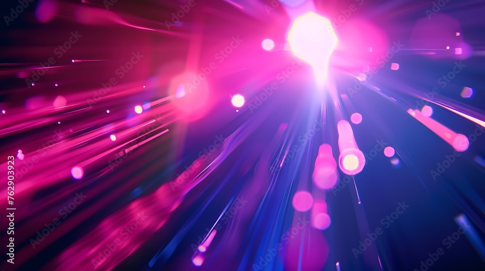 Aufkleber neon light flare blur glow overlay futuristic glare defocused fluorescent navy blue pink purple colo