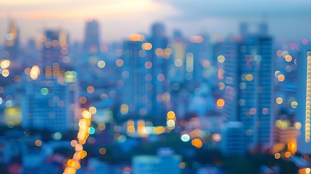 Abstract blur city estate building in morning view background Cityscape skyline from top office window view Blurred outside bokeh real architecture modern company construction town mor : Generative AI