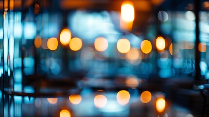 Abstract blur and defocus hotel lobby bar and restaurant interior for background : Generative AI