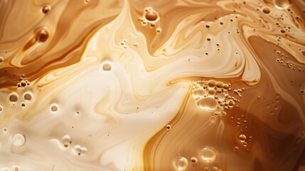 Coffee brown chocolate mixing with milk texture background Food and drink close up : Generative AI