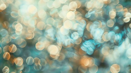 Defocused abstract bokeh background beige pastel colored flare from lights beige monochrome photo...