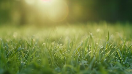 Fototapeta premium Lawn blur with soft light for background : Generative AI