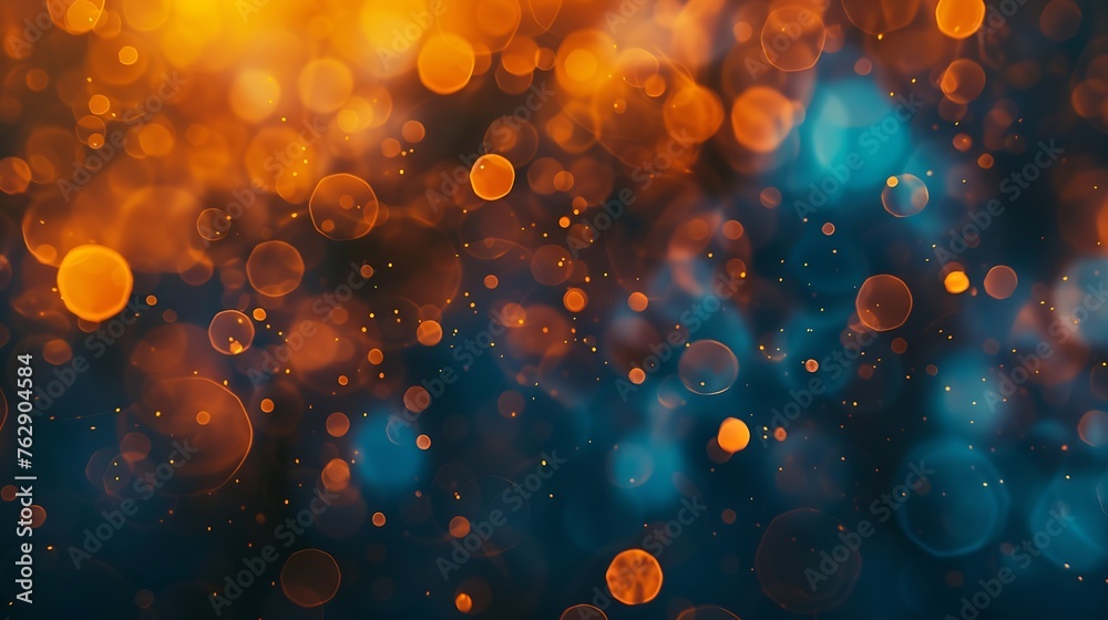 Poster abstract blurred background dark soft orange and blue spots background for design : generative ai