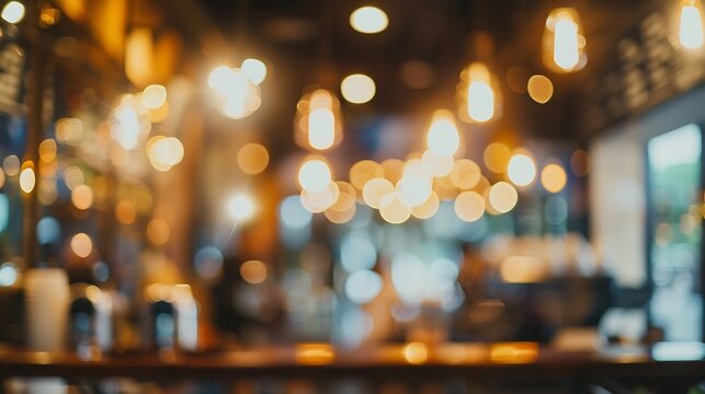 Background blurred couter coffee bar Resturant cafe cafe blurred background with bokeh : Generative AI