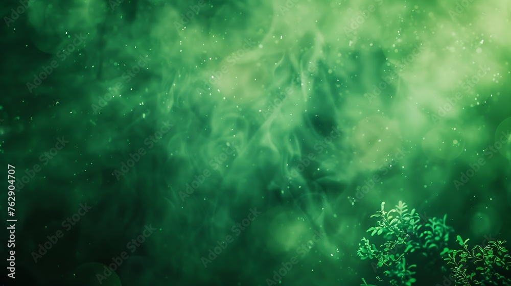 Poster abstract green bokeh background : Generative AI