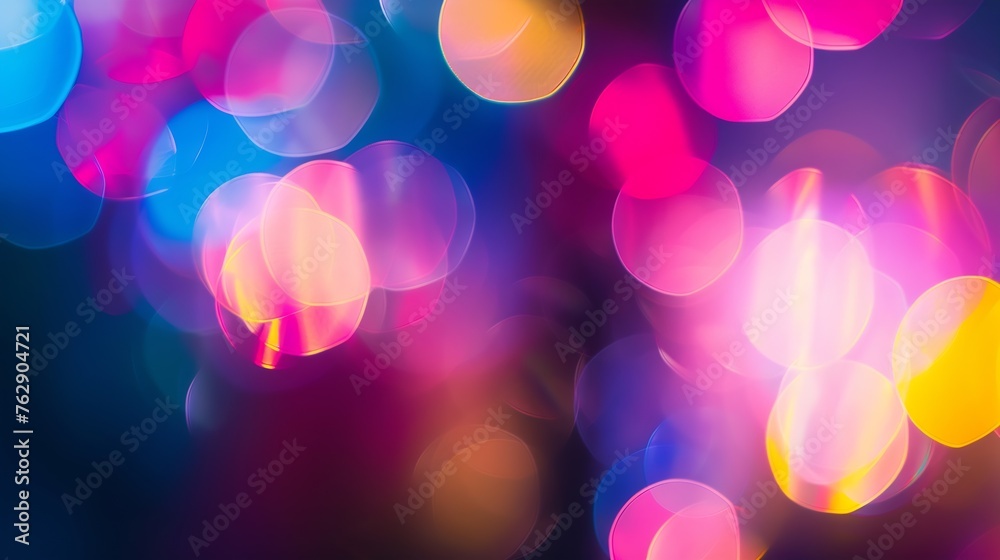 Poster abstract bokeh blurred background defocused night lighting for design multicolored circles spots of 