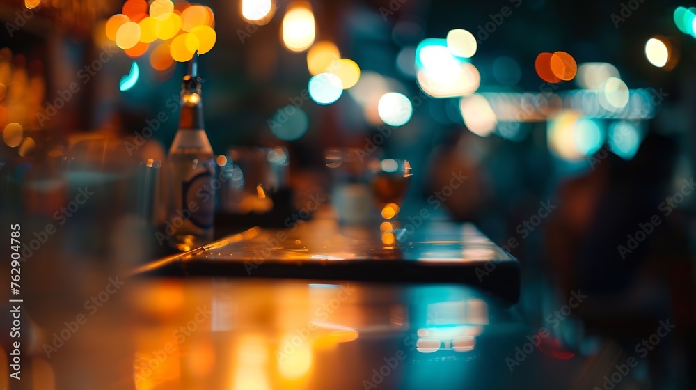 Poster blurred background people in the bar : generative ai